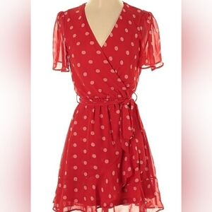 Francesca's Mi Ami Red and White Polka-dot Dress Size XXS - NWT